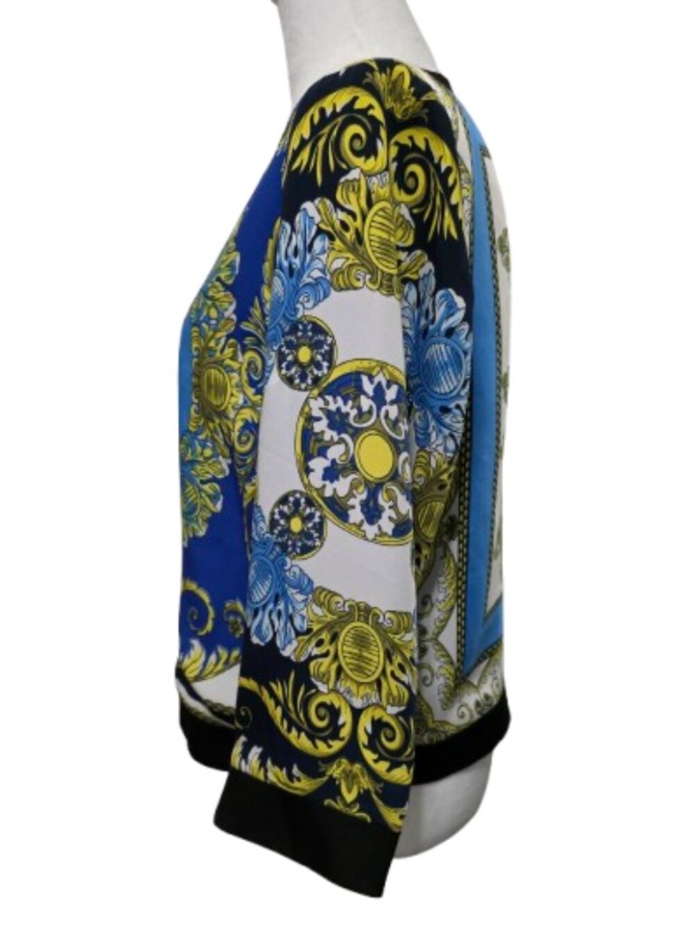 Boston Proper Blue Gold Baroque Butterfly Print Jacket Blazer Sz 10 - Picture 8 of 12